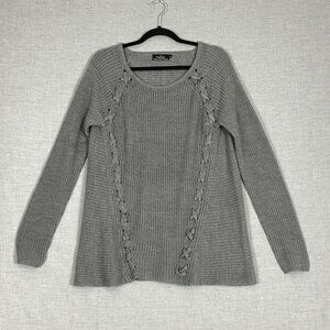 Guilty Sweater Pull Over Light Weight Wide Hem Sz 1X Grey